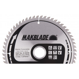 Lame de scie circulaire, Makblade T.C.T, 216 x 30mm 60 dents - diamètre 216mm - coupe-saignée 2mm Makita | B-09058