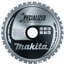 Lames carbures "Specialized" Métal, pour scies circulaires à métaux - diamètre 185mm - alésage 30mm - coupe-saignée 2mm - 38 dents Makita | B-09759