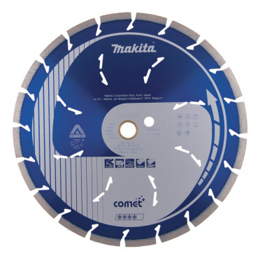 Disque diamant COMET pour béton - diamètre 300mm - alésage 25,4mm - Hauteur segment 10mm Makita | B-17619