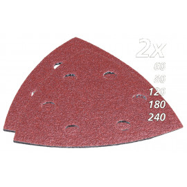 Assortiment triangle abrasif pour BOIS - largeur 94mm - grain 60 / 80 / 120 / 180 / 240 - 10 pièce(s) Makita | B-21618