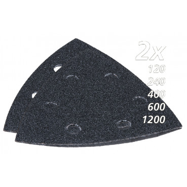 Assortiment triangle abrasif pour PIERRE/VERRE - largeur 94mm - grain 120 / 240 / 400 / 600 / 1200 - 10 pièce(s) Makita | B-21733