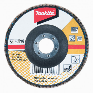 Disque à lamelles premium Zirconium - diamètre 180mm - alésage 22,23mm - grain G120 - 1 pièce(s) Makita | B-22735