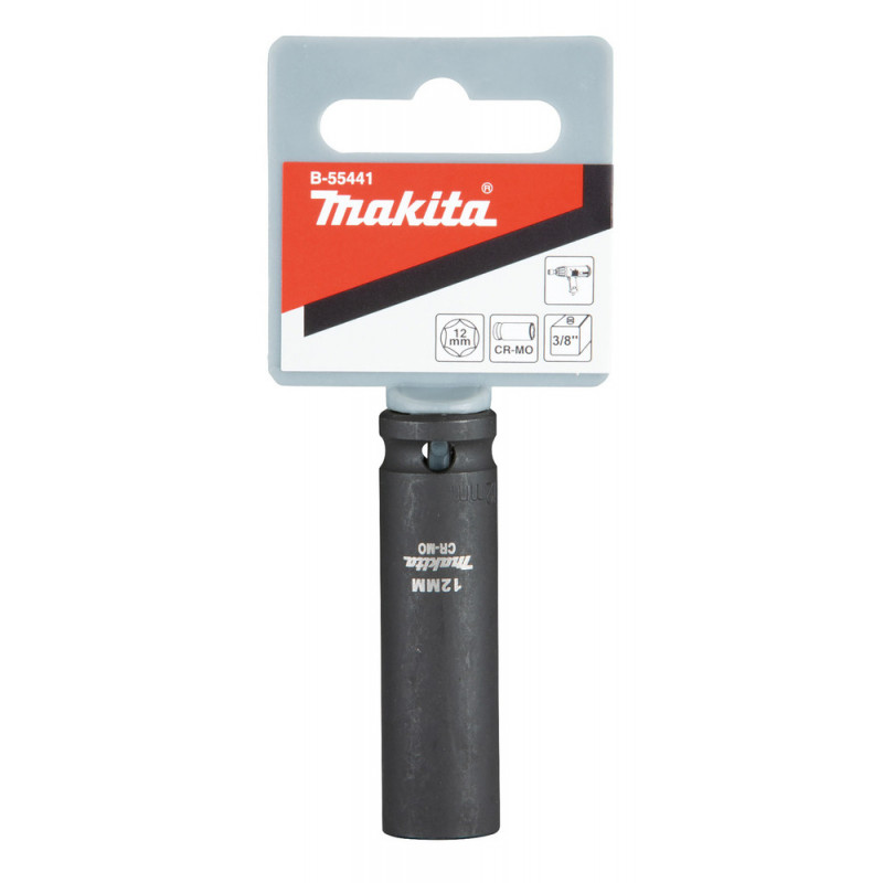 Douille de vissage à chocs noire IMPACT, 1/2 ", 17 x 81,5mm - diamètre 17mm - longueur totale 81,5mm Makita | B-52211