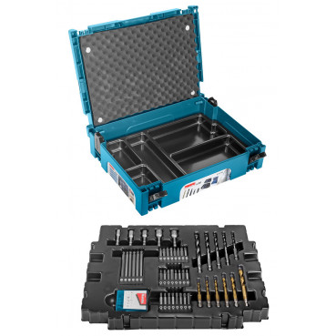 Coffret Makita ensemble accessoires 56 pièces en coffret MAKPAC | B-53768