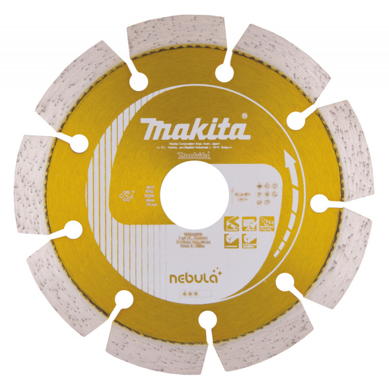 Disque diamant NEBULA pour béton - diamètre 125mm - alésage 22,23mm - Hauteur segment 10mm - 1 pièce(s) Makita | B-53992