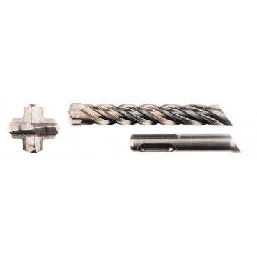 Foret béton Makita SDS-Plus 4 taillants TCT Nemesis II - diamètre 12mm - longueur totale 210mm - profondeur maxi de perçage 160mm - 1 pièce(s) | B-58338