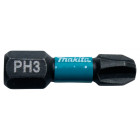 Image du produit : Embout de vissage à chocs (Impact Black) 25mm PHILLIPS PH3, Hexa 1/4" - 2 pièce(s) Makita | B-63622