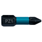 Image du produit : Embout de vissage à chocs (Impact Black) 25mm POZIDRIV - PZ1, Hexa 1/4" - 2 pièce(s) Makita | B-63638