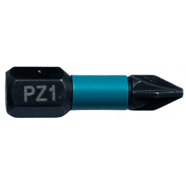 Embout de vissage à chocs (Impact Black) 25mm POZIDRIV - PZ1, Hexa 1/4" - 2 pièce(s) Makita | B-63638