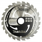 Image du produit : Lame scie circulaire, Efficut T.C.T, 190 x 30mm 24 t - diamètre 190mm - coupe-saignée 1,45mm - 24 dents Makita | B-64191