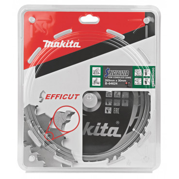 Lame de scie circulaire, T.C.T Efficut, 260 x 30mm 45 dents - diamètre 260mm - coupe-saignée 2,15mm Makita | B-64624