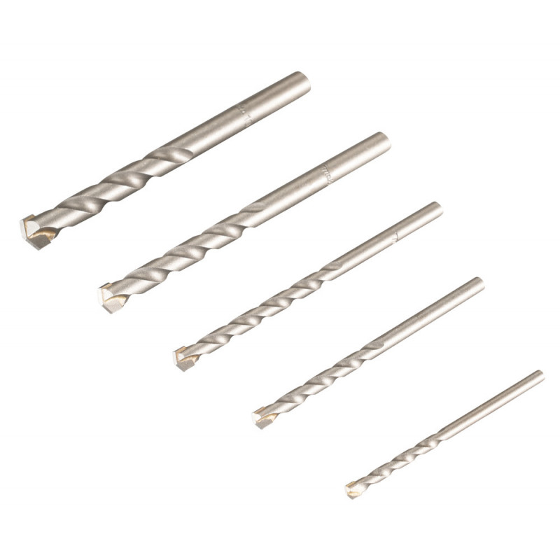 Coffret Makita 5 forets pour béton, à cylindrique - diamètre 4 / 5,0 / 6,0 / 8,0 / 10,0mm - longueur totale 70 / 85 / 100 / 110mm - profondeur maxi de perçage 35 / 45 / 60mm - 5 pièce(s) | D-05175