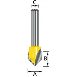 D-10621, Fraise à chanfreiner (pour défonceuse) à roulement à billes 21 x  9,5 x 8mm 30° - diamètre 8mm - A1 21mm - L1 9,5mm Makita