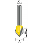 Image du produit : Fraise à chanfreiner (pour défonceuse) 12,7 x 12,7 x 8mm 60° - diamètre 8mm - A1 12,7mm - L1 12,7mm Makita | D-10671