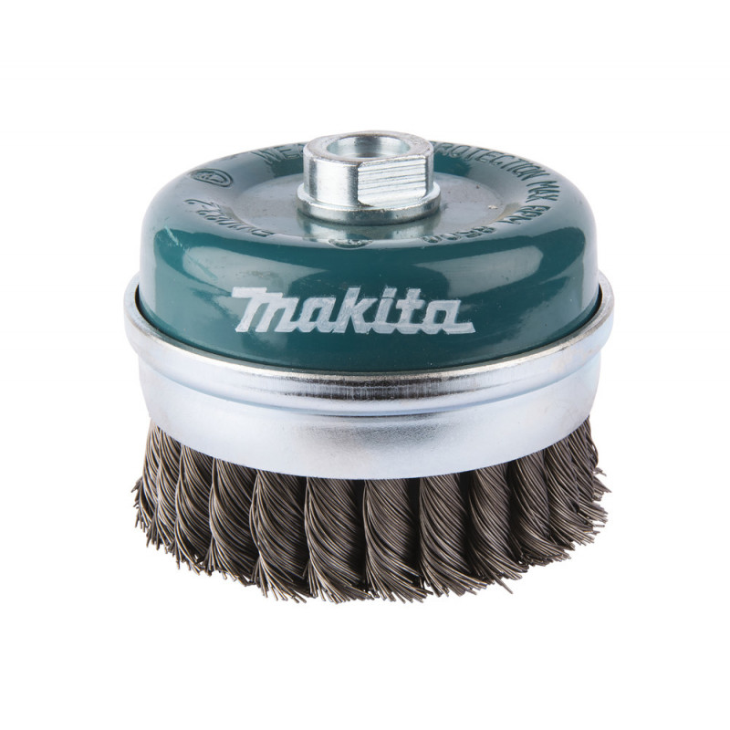 Brosse métallique fil acier torsadés - diamètre 100mm - filetage M14 - diamètre du fil 0,5mm Makita | D-29290