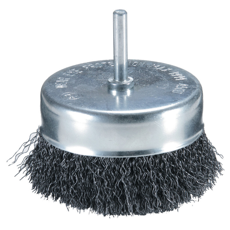 Brosse métallique fil acier ondulés pour perceuses - diamètre 50mm - filetage 6mm - diamètre du fil 0,3mm Makita | D-39914