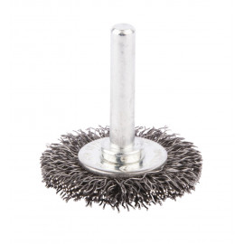 Brosse métallique circulaire fil acier ondulés pour perceuses - diamètre 38mm - filetage 6mm - diamètre du fil 0,3mm Makita | D-39958