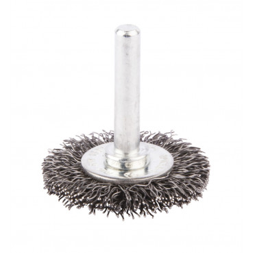 Brosse métallique circulaire fil acier ondulés pour perceuses - diamètre 38mm - filetage 6mm - diamètre du fil 0,3mm Makita | D-39958