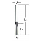 Image du produit : Fraise droite à profiler (pour défonceuse) avec arête de coupe tranchante - diamètre 8mm - A1 6mm - L1 50.8mm - L2 19mm Makita | D-47400