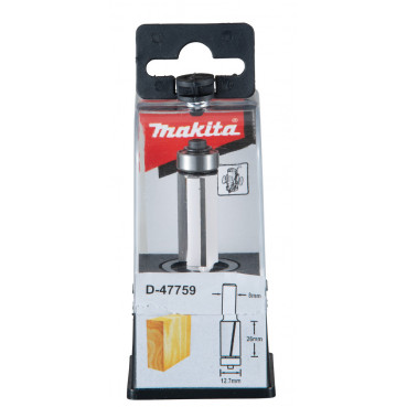 Fraise à affleurer (pour défonceuse) à trois taillants - diamètre 8mm - A1 12,7mm - L1 68,5mm - L2 26mm Makita | D-47759