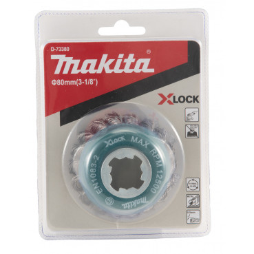 Brosse boisseau, Fil torsadé, 80mm X-LOCK - diamètre 80mm - filetage X-LOCK - diamètre du fil 0,5mm Makita | D-73380