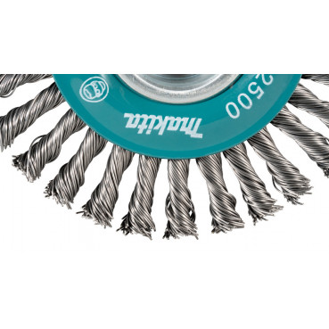 Brosse circulaire en fil d’acier, Fil torsadé (inclusions), 115mm X-LOCK - diamètre 115mm - filetage X-LOCK - diamètre du fil 0,5mm Makita | D-73411