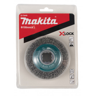 Brosse conique, Fil ondulé, 100mm X-LOCK - diamètre 100mm - filetage X-LOCK - diamètre du fil 0,3mm Makita | D-73449