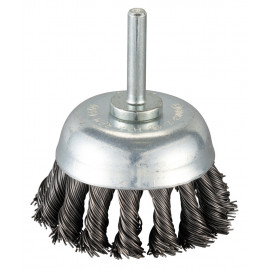 Brosse pinceau à fils acier torsadés - diamètre 63mm - filetage 6mm - diamètre du fil 0,5mm Makita | D-73798