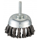 Image du produit : Brosse pinceau à fils acier torsadés - diamètre 63mm - filetage 6mm - diamètre du fil 0,5mm Makita | D-73798