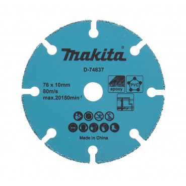 Disque diamant carbure 76mm - diamètre 76mm - alésage 10mm - épaisseur 1,7mm Makita | D-74837