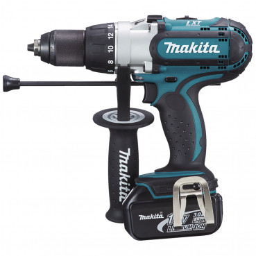 Perceuse visseuse Makita | percussion LXT 18 Volts - sans fil Lithium (Li-Ion) - 4 Ah - Ø 13mm - poids 2,90kg | DHP451RMJ