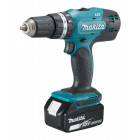 Image du produit : Perceuse visseuse Makita | percussion LXT 18 Volts - sans fil Lithium (Li-Ion) - 3 Ah - Ø 13mm - poids 2kg | DHP453SFE