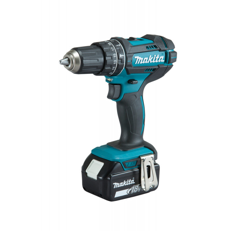 Perceuse visseuse Makita | percussion LXT - 18 Volts - sans fil Lithium (Li-Ion) - 4 Ah - Ø 13mm - (3 batteries) | DHP482RM3J