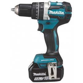 Perceuse visseuse Makita | percussion LXT 18 Volts - sans fil Lithium (Li-Ion) - 5 Ah - Ø 13mm - poids 1,9kg | DHP484RTJ