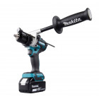 Image du produit : Perceuse visseuse Makita | percussion LXT 18 Volts - sans fil Lithium (Li-Ion) - 5 Ah - Ø 13mm - poids 2,7kg | DHP486RTJ