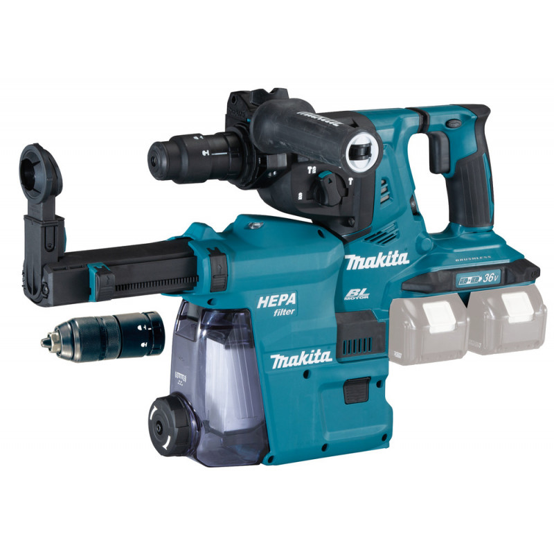 Perforateur burineur Makita SDS-Plus LXT 36 Volts 2 x 18 Volts - sans fil Lithium (Li-Ion) - 28mm - (Produit seul) - force de frappe 2,9 joules | DHR281ZWJ