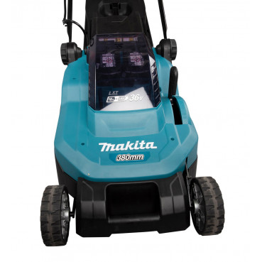 Tondeuse Makita 38cm LXT 36 Volts 2 x 18 Volts - sans fil Lithium (Li-Ion) - 4 Ah - 38cm - 40 L - diamètre lame 38cm - hauteur tonte 20 à 75mm - surface tonte 560m² | DLM382CM2