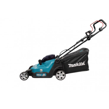 Tondeuse Makita 43cm LXT 36 Volts 2 x 18 Volts - sans fil Lithium (Li-Ion) - 5 Ah - diamètre lame 43cm - hauteur tonte 20 à 75mm - surface tonte 575m² | DLM432CT2