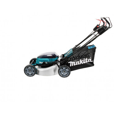 Tondeuse Makita auto-tractée LXT 36 Volts 2 x 18 Volts - sans fil Lithium (Li-Ion) - 5 Ah - 46cm - (4 batteries) - diamètre lame 46cm - hauteur tonte 20 à 100mm - surface tonte 1900-1400m² | DLM462PT4