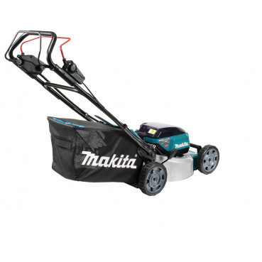 Tondeuse Makita auto-tractée LXT 36 Volts 2 x 18 Volts - sans fil Lithium (Li-Ion) - 5 Ah - 46cm - (4 batteries) - diamètre lame 46cm - hauteur tonte 20 à 100mm - surface tonte 1900-1400m² | DLM462PT4