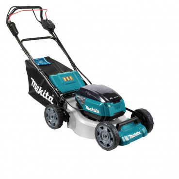 Tondeuse Makita auto-tractée LXT 36 Volts 2 x 18 Volts - sans fil Lithium (Li-Ion) - 5 Ah - 46cm - (4 batteries) - diamètre lame 46cm - hauteur tonte 20 à 100mm - surface tonte 1900-1400m² | DLM462PT4