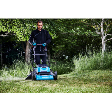 Tondeuse Makita auto-tractée LXT 36 Volts 2 x 18 Volts - sans fil Lithium (Li-Ion) - 53cm - (Produit seul) - diamètre lame 53,4cm - hauteur tonte 20 à 100mm - surface tonte 2300m² | DLM532Z