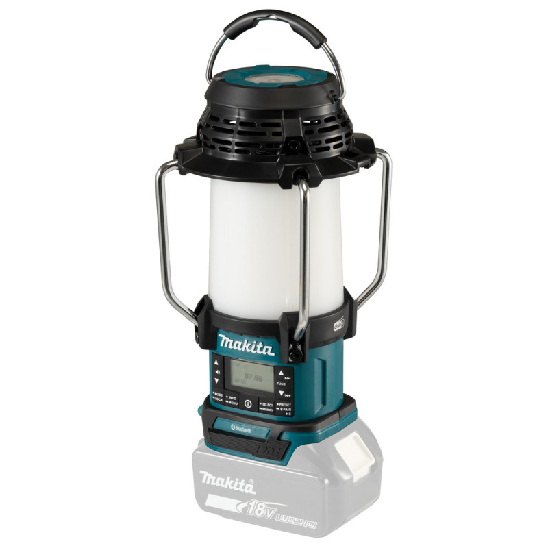 Baladeuse Makita avec radio intégrée LED LXT 14,4 à 18 Volts - sans fil Lithium (Li-Ion) - Usb- Bluetooth - DAB - (Produit seul) - 310 / 95 Lumens - poids 1,3kg | DMR056