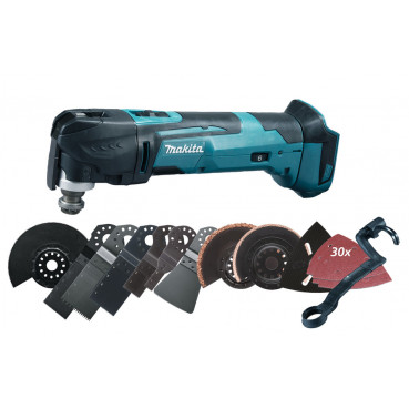 Découpeur-ponceur Makita Multifonctions - LXT - 18 Volts - sans fil Lithium (Li-Ion) - Kit accessoires - (Produit seul) | DTM51ZJX3