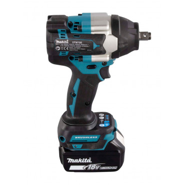 Boulonneuse à chocs Makita LXT 18 Volts - sans fil Lithium (Li-Ion) - 5 Ah - 700 Nm - poids 2,70kg - carré 1/2" | DTW700RTJ