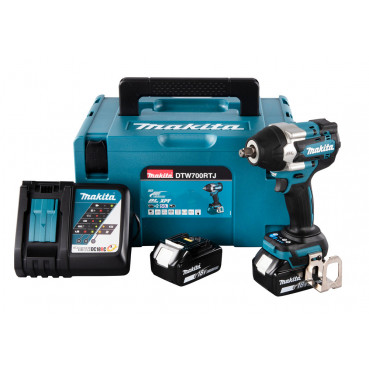 Boulonneuse à chocs Makita LXT 18 Volts - sans fil Lithium (Li-Ion) - 5 Ah - 700 Nm - poids 2,70kg - carré 1/2" | DTW700RTJ