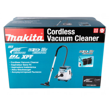 Aspirateur Makita LXT 36 Volts 2 x 18 Volts - sans fil Lithium (Li-Ion) - (Produit seul) - capacité réservoir poussière 15 litres | DVC156LZX1