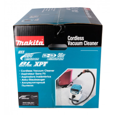 Aspirateur Makita LXT 36 Volts 2 x 18 Volts - sans fil Lithium (Li-Ion) - (Produit seul) - capacité réservoir poussière 15 litres | DVC156LZX1