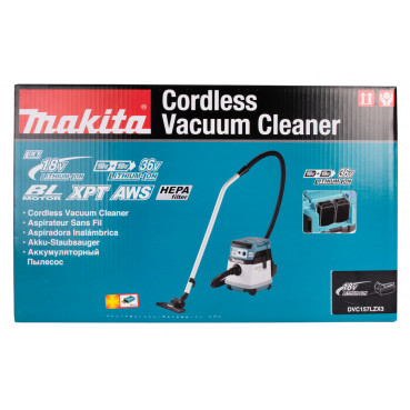 Aspirateur Makita LXT 36 Volts 2 x 18 Volts - sans fil Lithium (Li-Ion) - (Produit seul) - capacité réservoir poussière 15 litres | DVC157LZX3