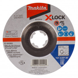 Meule à ébarber X-Lock pour meuleuse - épaisseur 6mm - alésage 22,23mm - grain A36P - 1 pièce(s) Makita | E-00393